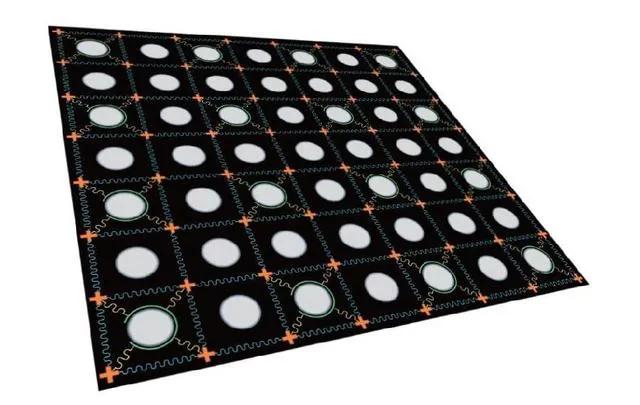 二维超导量子比特芯片示意图