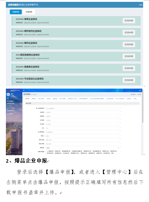 申报2022年合肥高新区高成长企业3