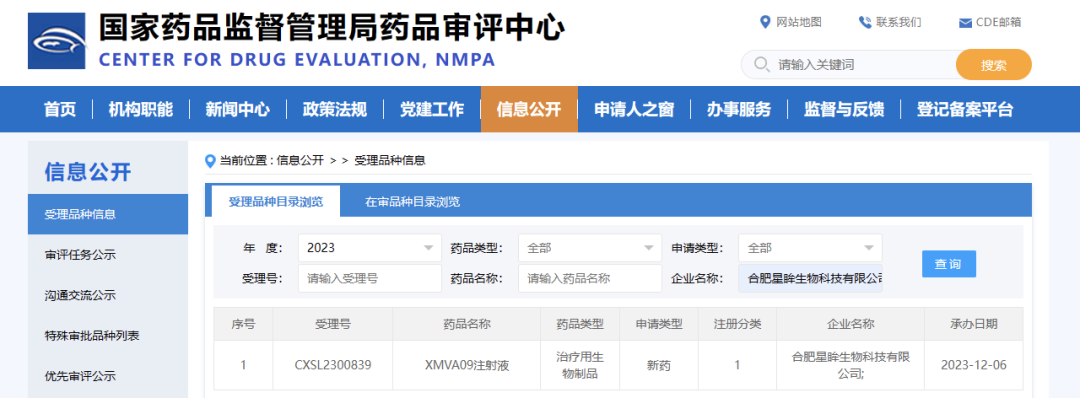药品评审中心官网截图