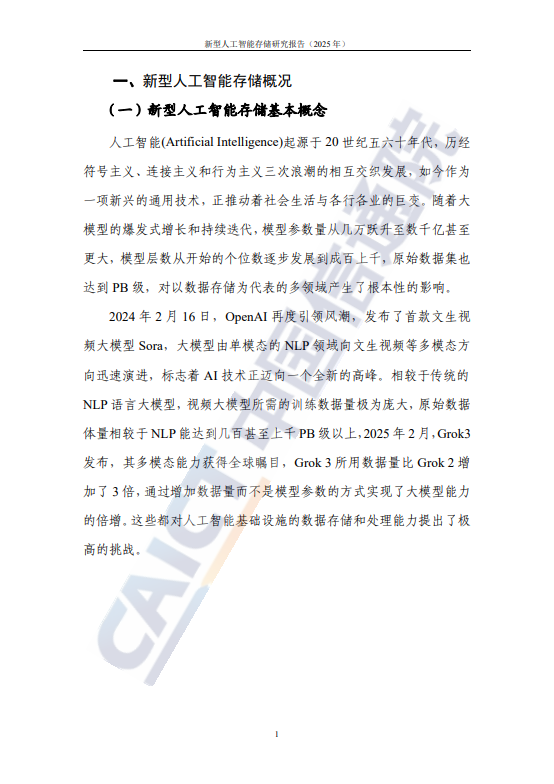 新型人工智能存储研究报告(2025年)