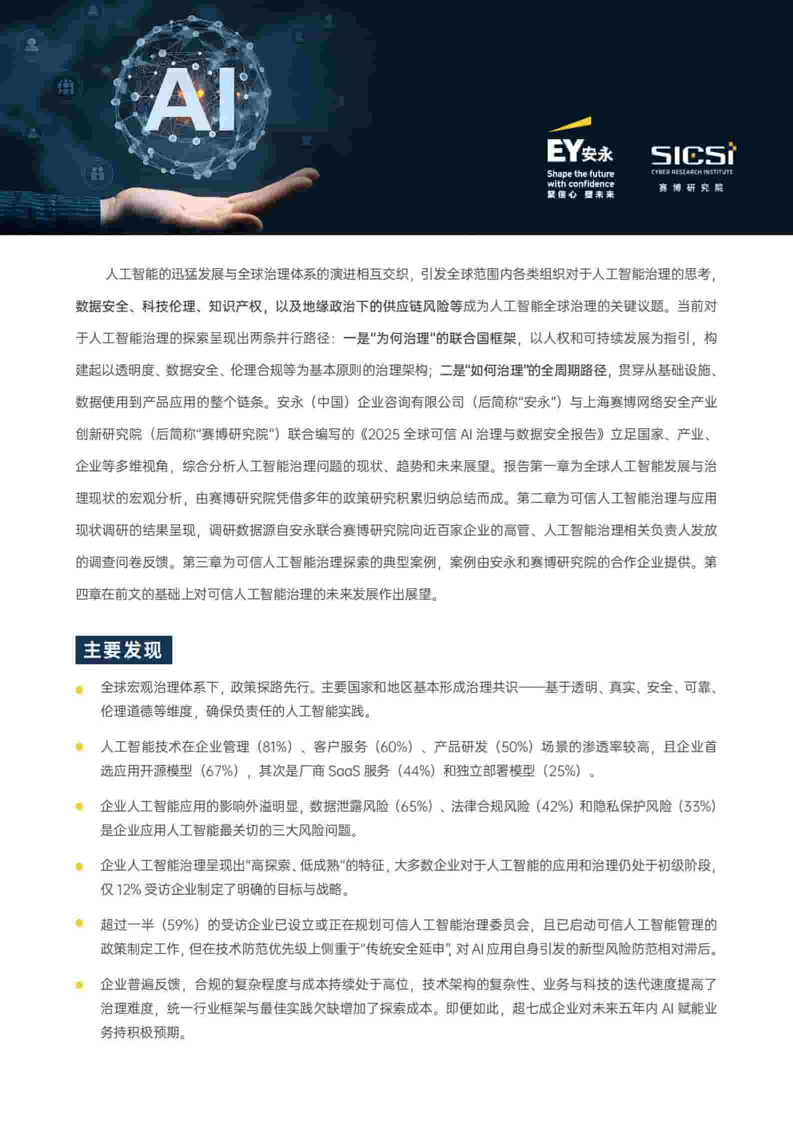 2025全球可信AI治理与数据安全报告