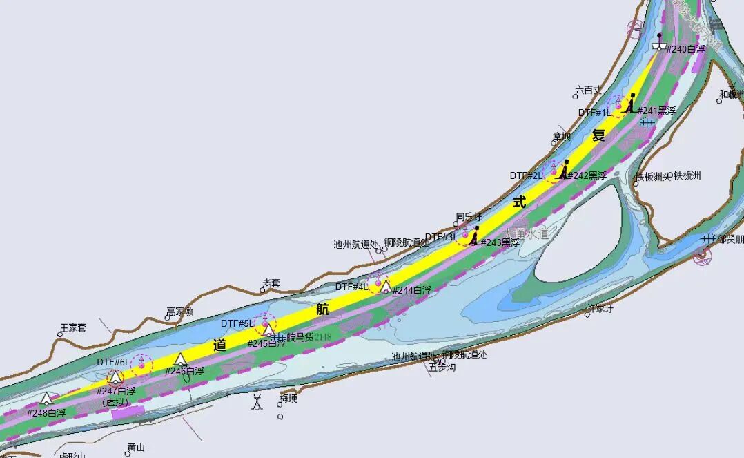 长江干线首个“复式航道”在安徽段试运行